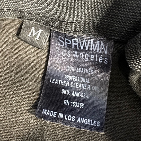 SPRWMN Leather Ankle Legging in Black Stripe M - Picture 7 of 8